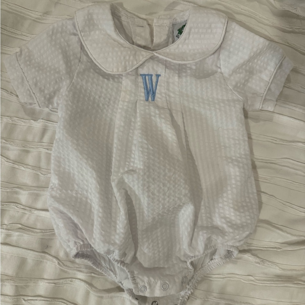 Smocked Baby Outfit “W” 6 Months